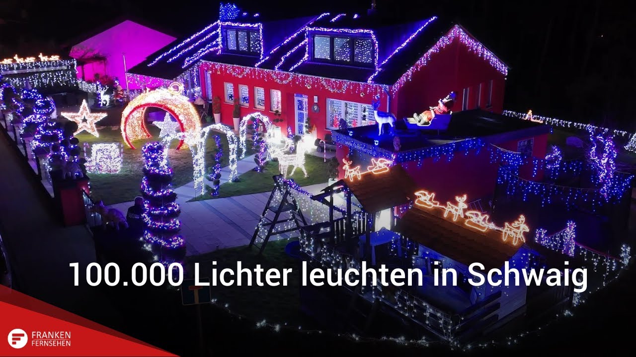 Weihnachtshaus in Schwaig: 100.000 Lichter leuchten
