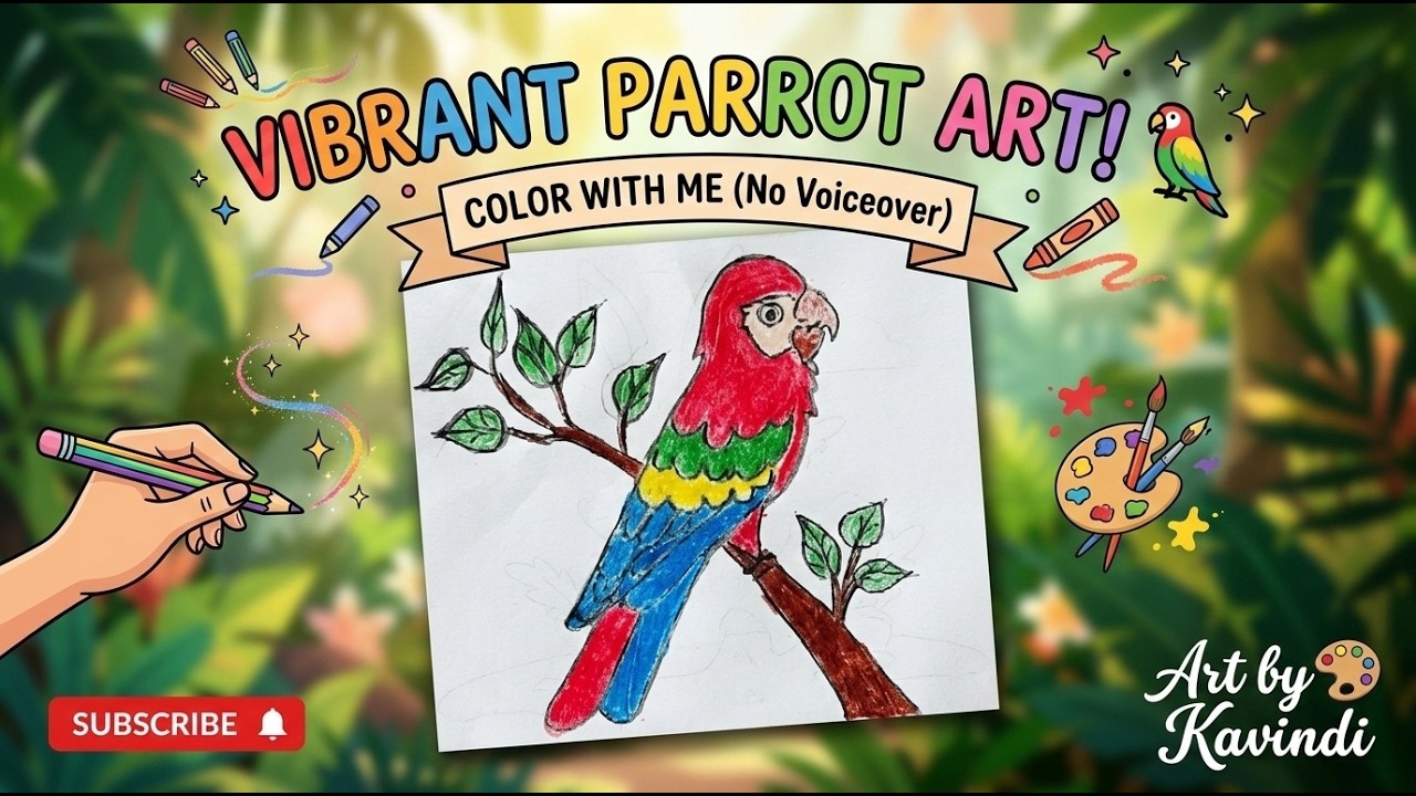 How to Color a VIBRANT PARROT 🦜 | Easy Step-by-Step Art