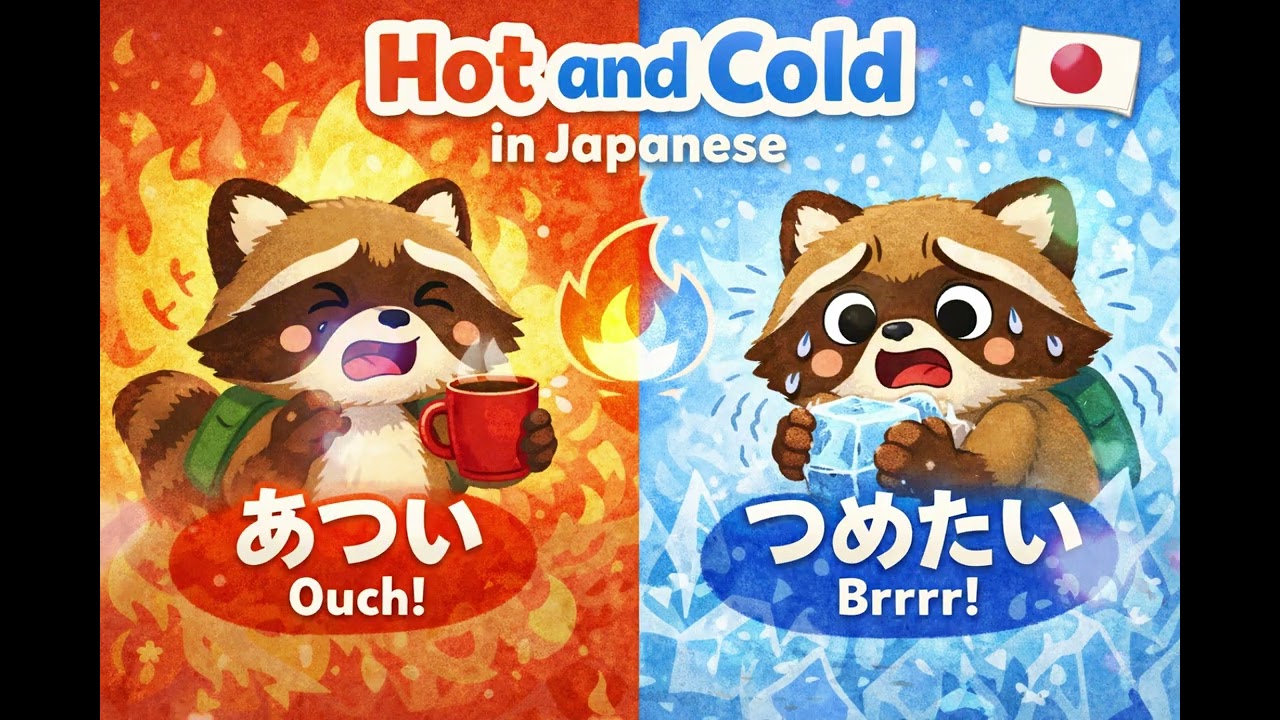 Hot & Cold in Japanese | あつい & つめたい | Fun Learning Song for 3–5 Year Olds 🌡️🐾