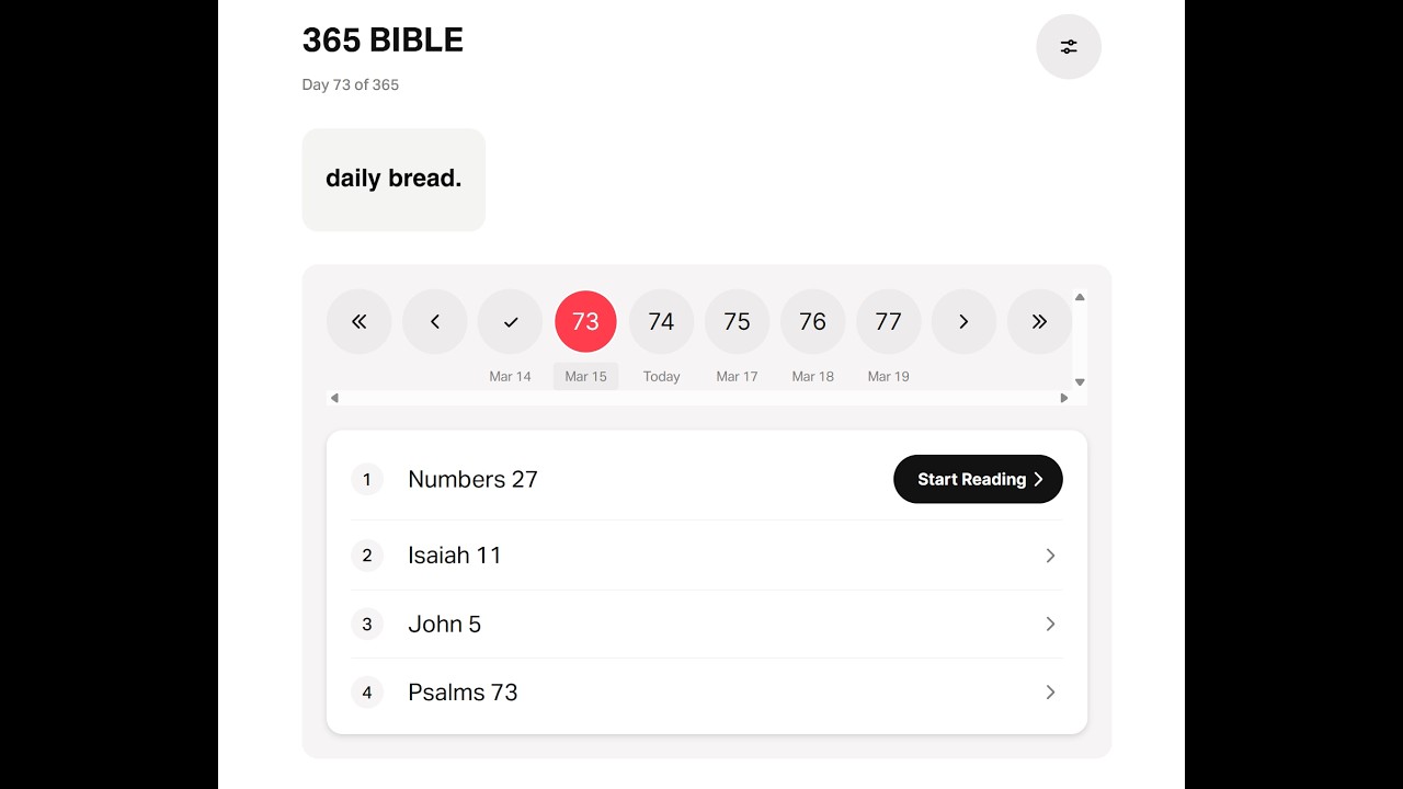 356 Day Bible Plan - Day 73