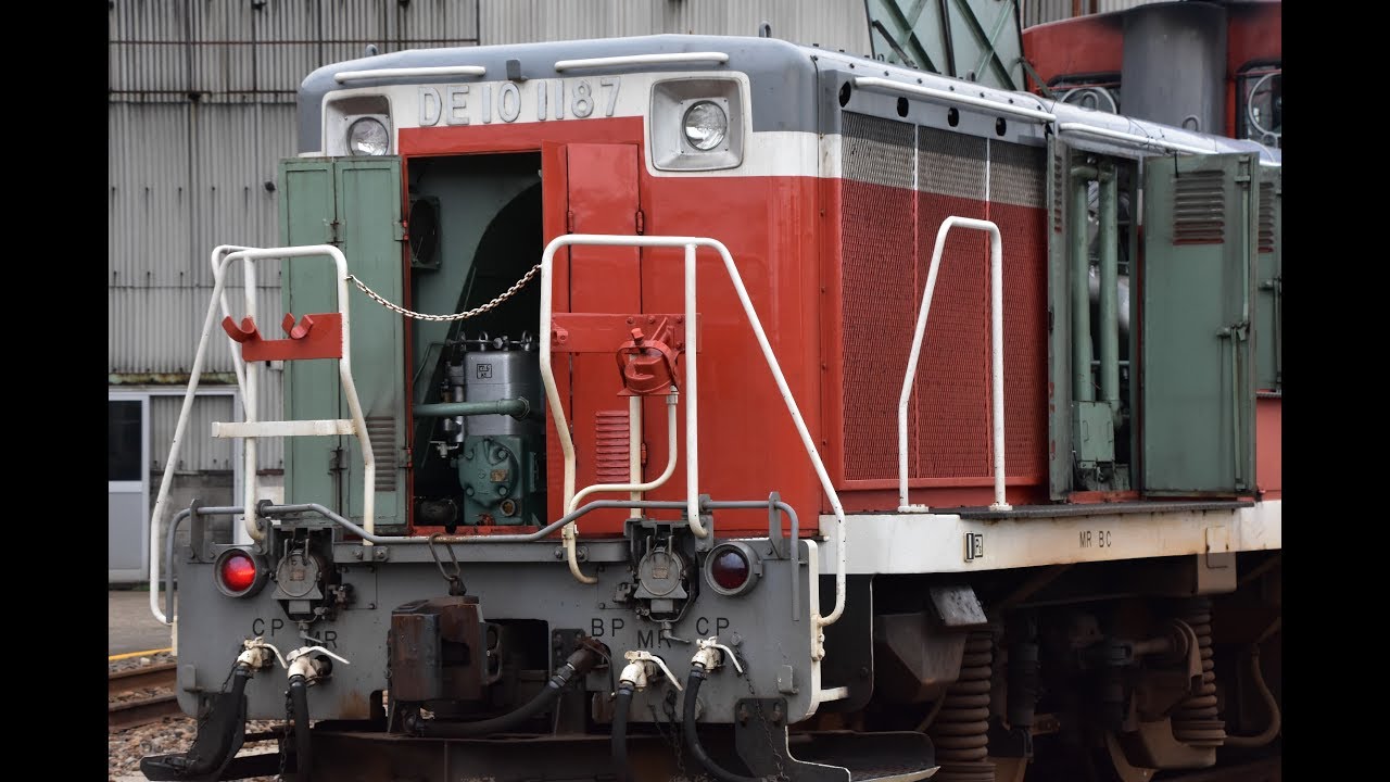 DE10 1187　1ノッチ→14ノッチ進段実演［秋田車両センター／南秋田運転所／ディーゼル機関車］