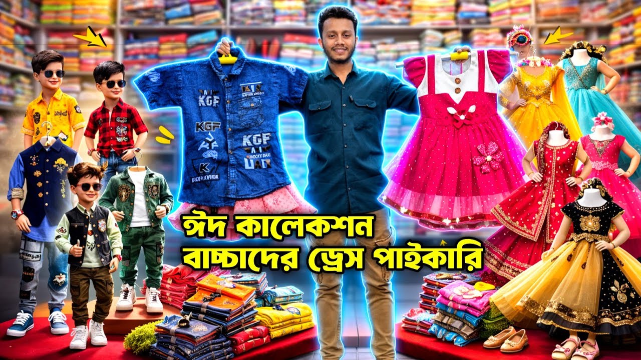২৬ সালের ঈদ কালেকশন বাচ্চাদের পোশাক পাইকারি । কম দামে বাচ্চাদের ড্রেস পাইকারি । #babydress  