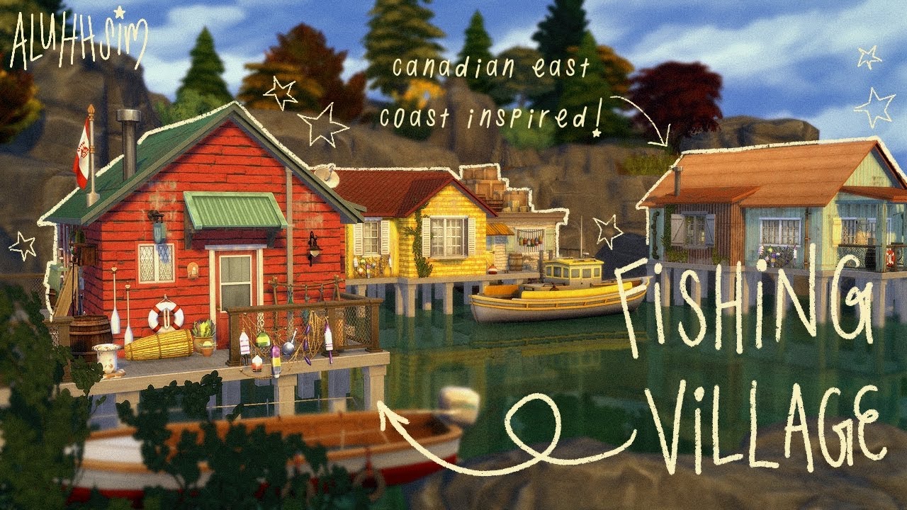 building cozy seaside cabins to lull you to sleep🎣🛟⛵️the sims 4 long play with commentary
