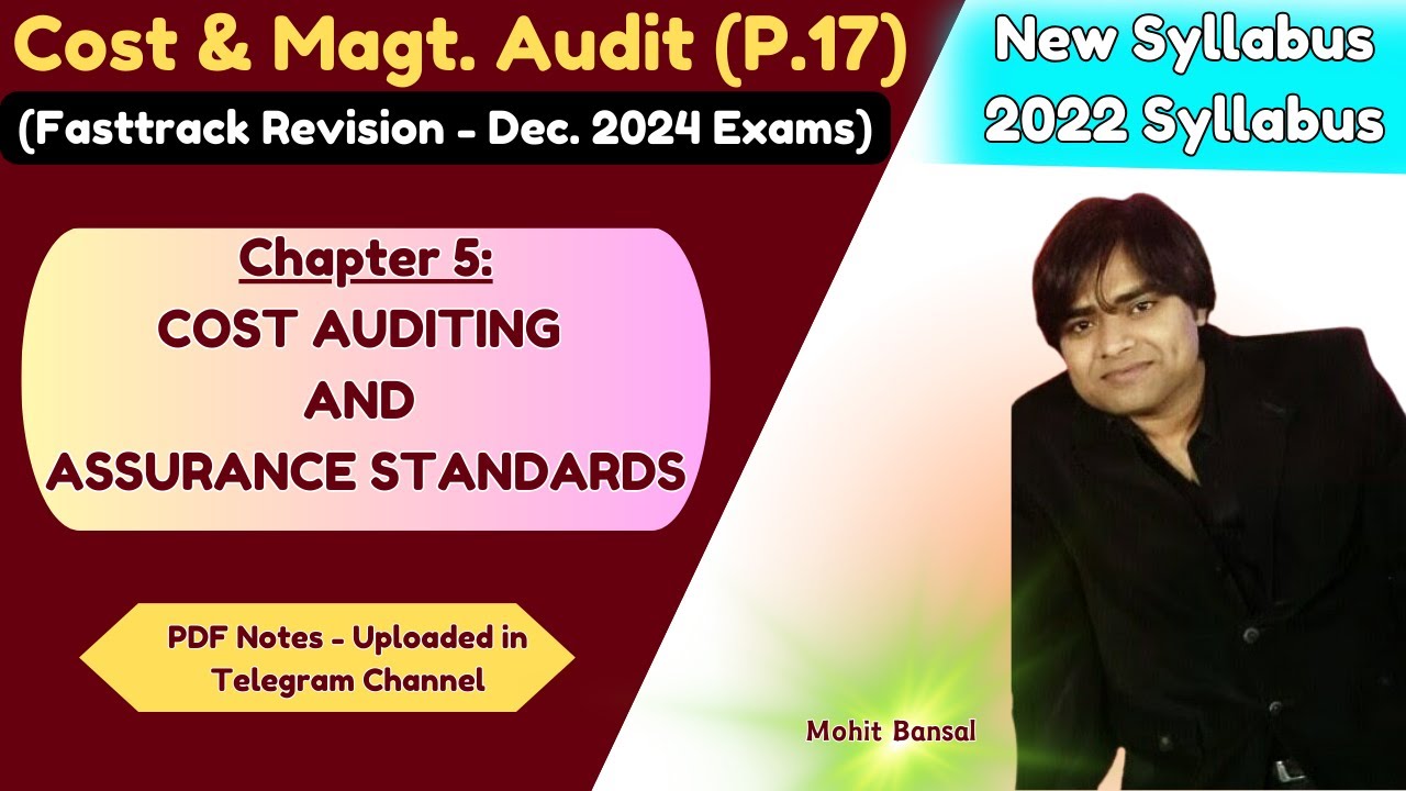 Cost Auditing & Assurance Standards | CMA Final - Cost & Management Audit | 2022 Syllabus | Revision