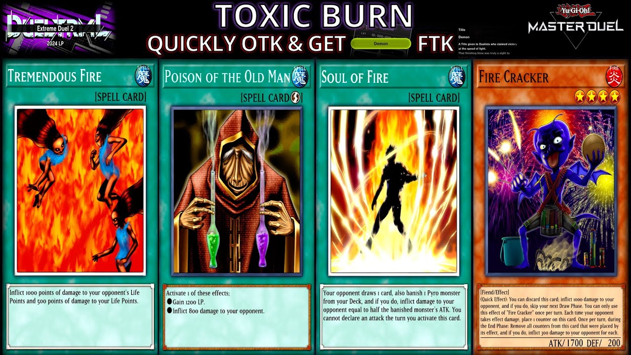 Toxic Burn - Quickly OTK & Get FTK DEMON TITLE | Extreme Duel Trial 2024 LP | Yu-Gi-Oh! Master Duel