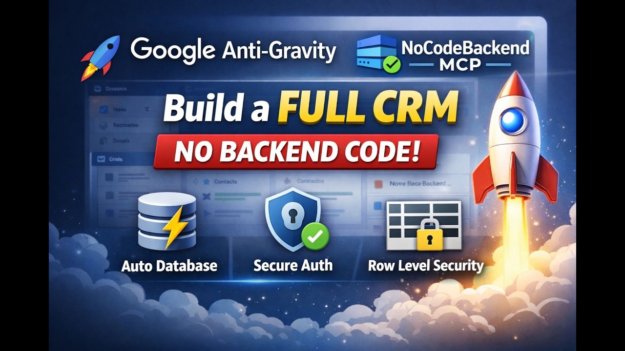 Build a Full CRM with Google Anti-Gravity + NoCodeBackend MCP 🚀