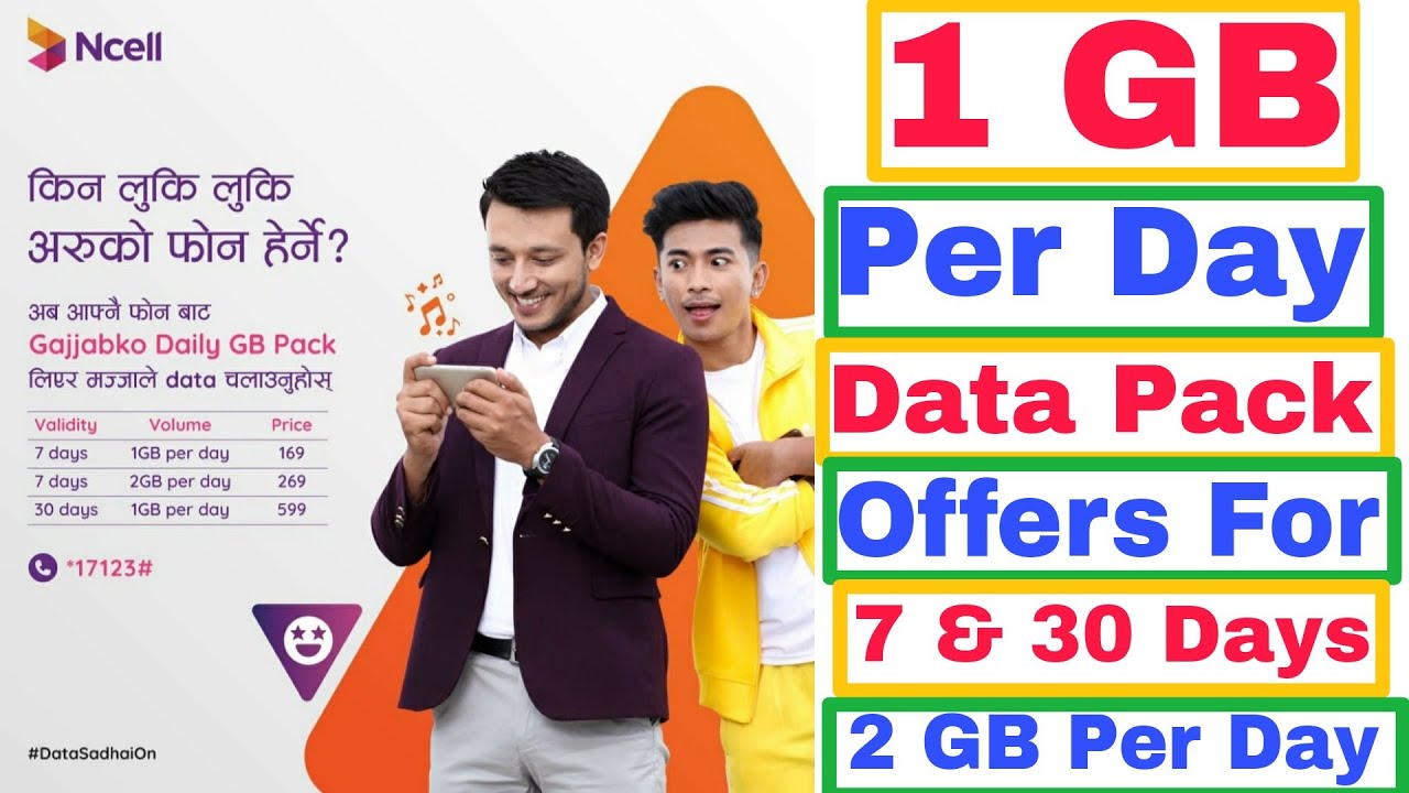 Ncell Gajjabko Daily 1 GB Pack Offers 2078 | 7 and 30 Days Data Pack Per Day 1 GB Data Pack Offers