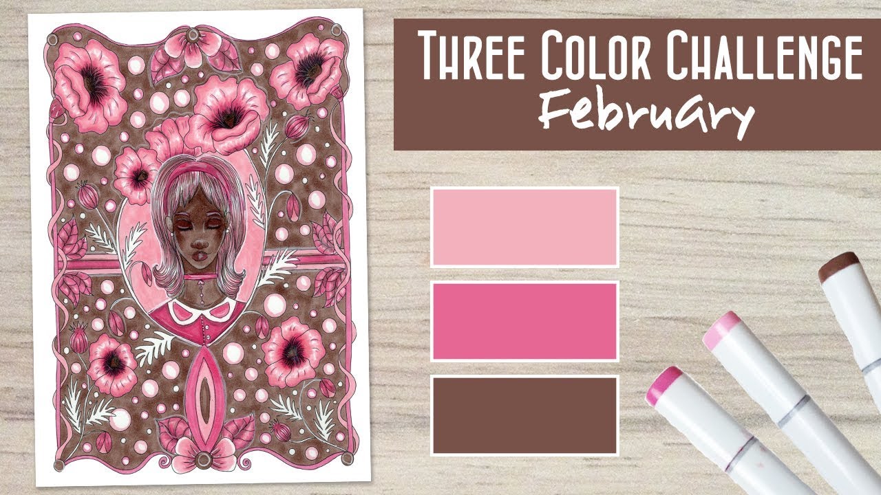 Copic Colors Challenge Ep 2 - February - Three Marker Challenge