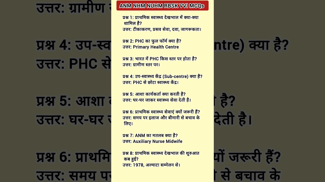 🔥Bihar ANM NHM NUHM RBSK VVI MCQs l Bihar ANM l Jharkhand ANM Classes By Nursing Global 📚⁉️✅👍😱
