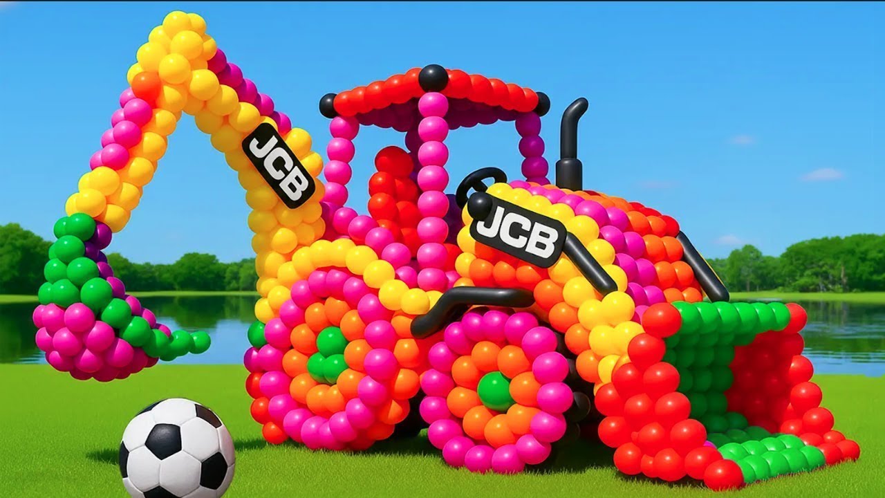 The mascot vibrato assistant Mini Truck, JCB and Tractor on the football field is popular