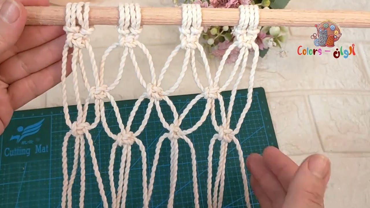 @colors- العقدة المربعة المتبادلة /alternating square knot /دروس المكرمية #macrame