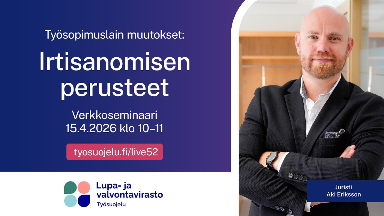Ty&ouml;sopimuslain muutokset &ndash; irtisanomisen perusteet 15.4.2026