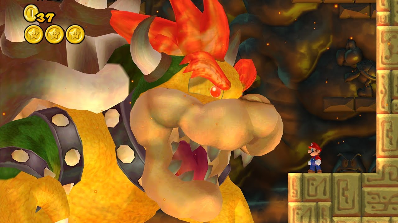 New Super Mario Bros. Wii - Final Boss Crazy Bowser & Ending