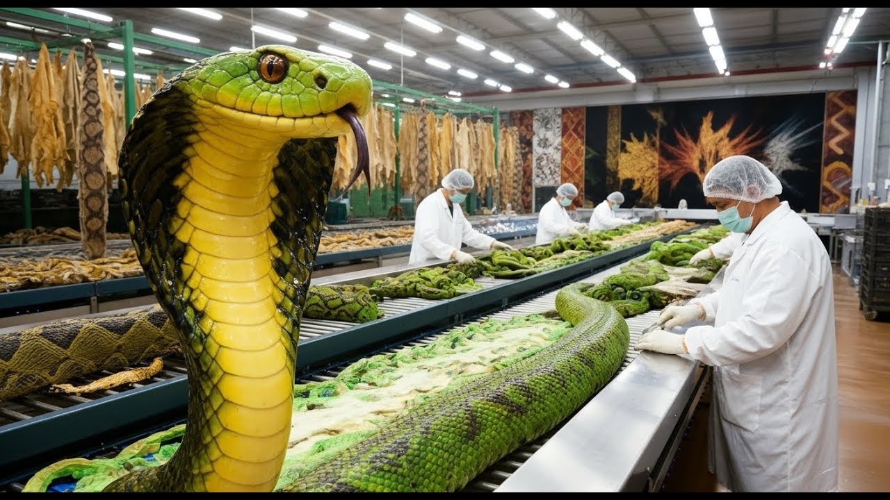 Inside the Cobra Leather Factory  Watch How Snake Skin Becomes Million Dollar Gadget Industry