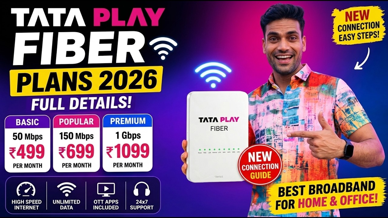 Tata Play Fiber Plans 2026 🔥 Full Breakdown + New Connection Guide