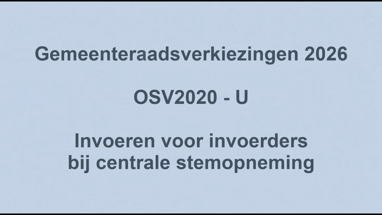 Instructievideo Invoeren voor invoerders bij CSO GR2026 OSV2020-U