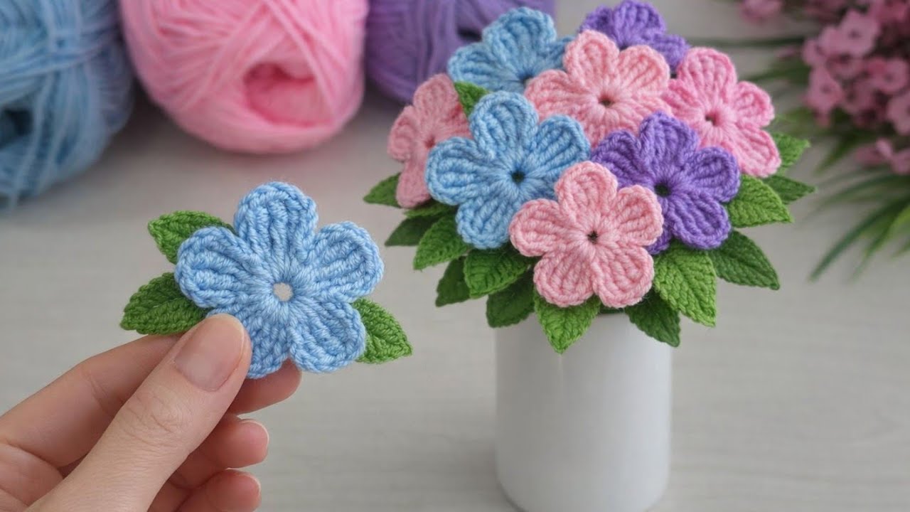 Amazing and Easy Crochet Flower Motif Tutorial 🌸#crochet #knitting #diy 