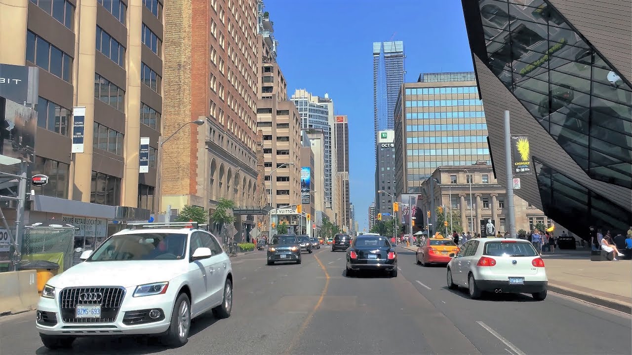 Driving Downtown - Toronto Luxury Street 4K - Canada