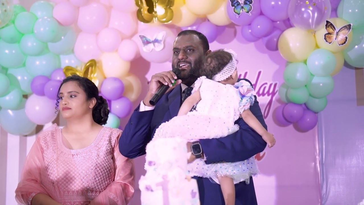Stella Ramola & Daniel Davidson  Aasirvadham Tamil Christian Song (first Year Birthday Candid Video)