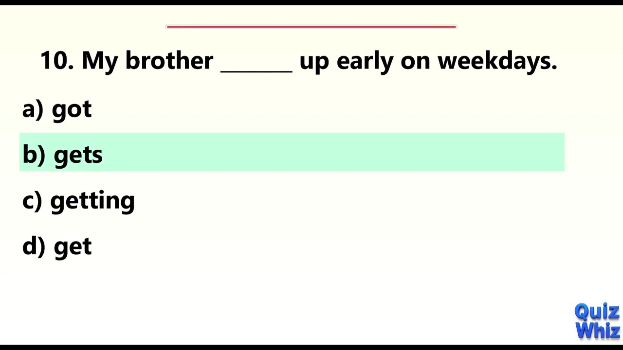 Present Simple Tense MCQ Practice (English Grammar)