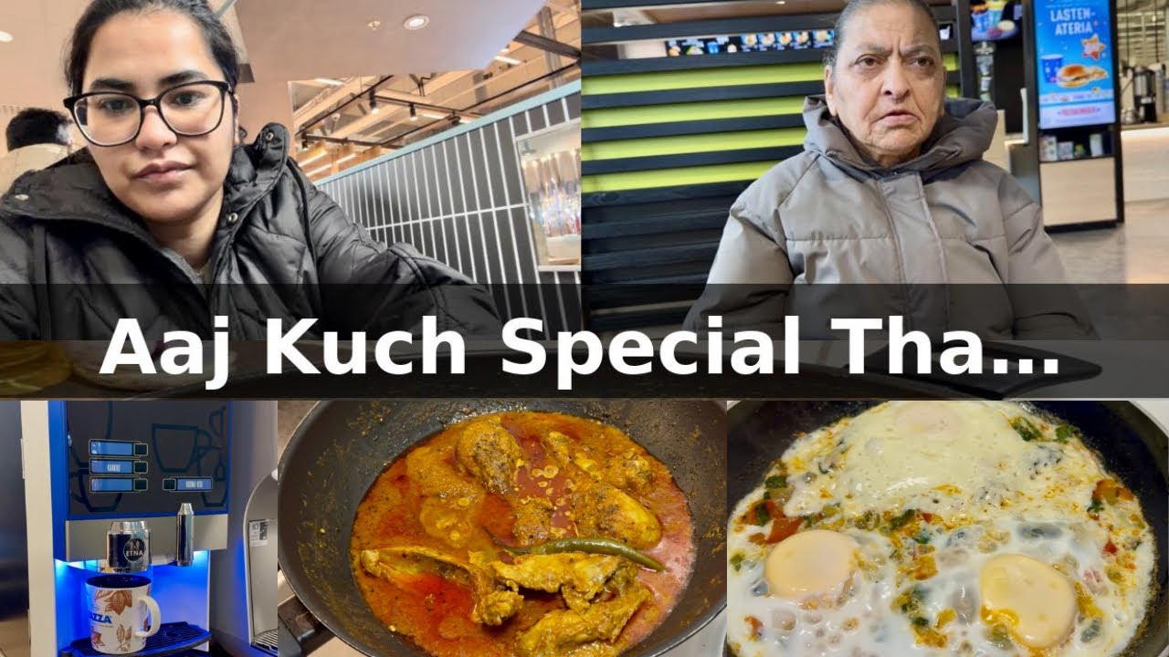 Maa Ke Saath Cafeteria Gai… Dil Khush Ho Gaya 🥹☕ | Anda Palak & Achari Chicken