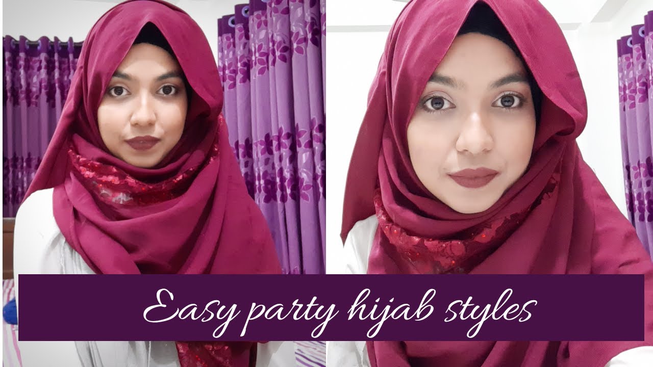 2 easy way to Style your hijab for Party |How to wear Chiffon Hijab