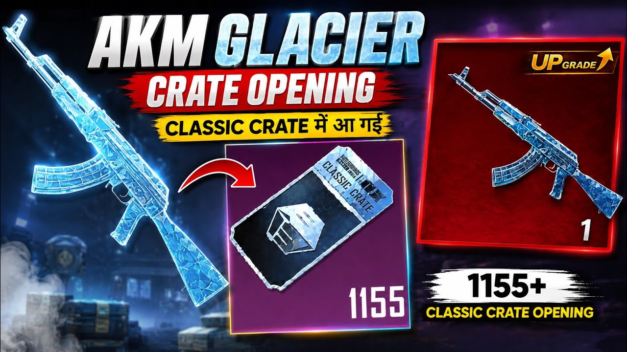 FINALLY😍 AKM GLACIER RETURN IN CLASSIC CRATE IN BGMI ? FREE 400+ CLASSIC CRATE OPENING TRICK