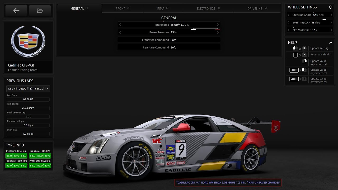 GTR2. RaceRoom Racing (Road America) leaderboard challenge Cadillac CTS-V.R -2.08.678s +SETUP