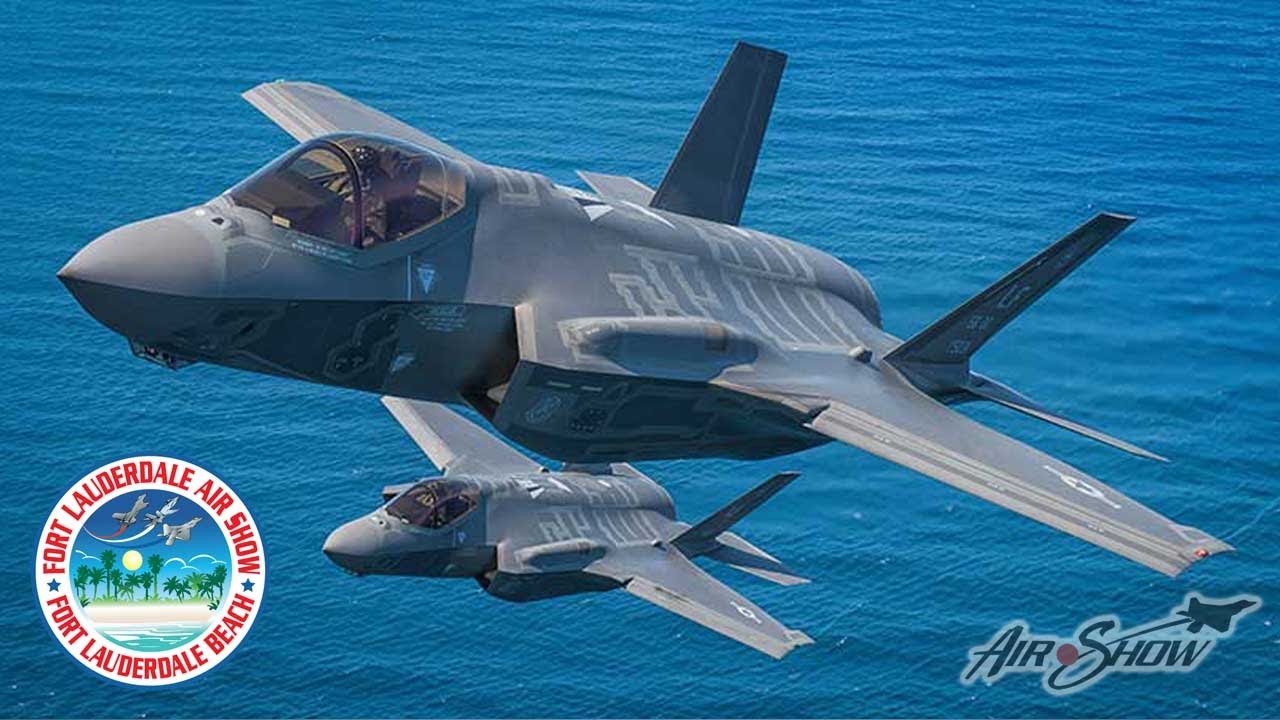 F-35 Lightning II's - Aerial footage over Fort Lauderdale Air Show