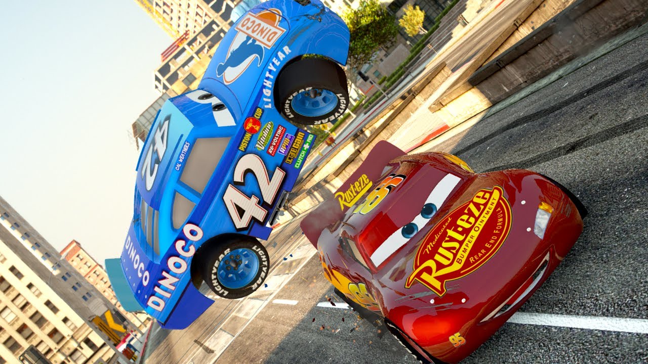 CARS 3 STOCK CARS vs CARS 3 NEXT GEN DOWNTOWN CARS 3 STREET RACE