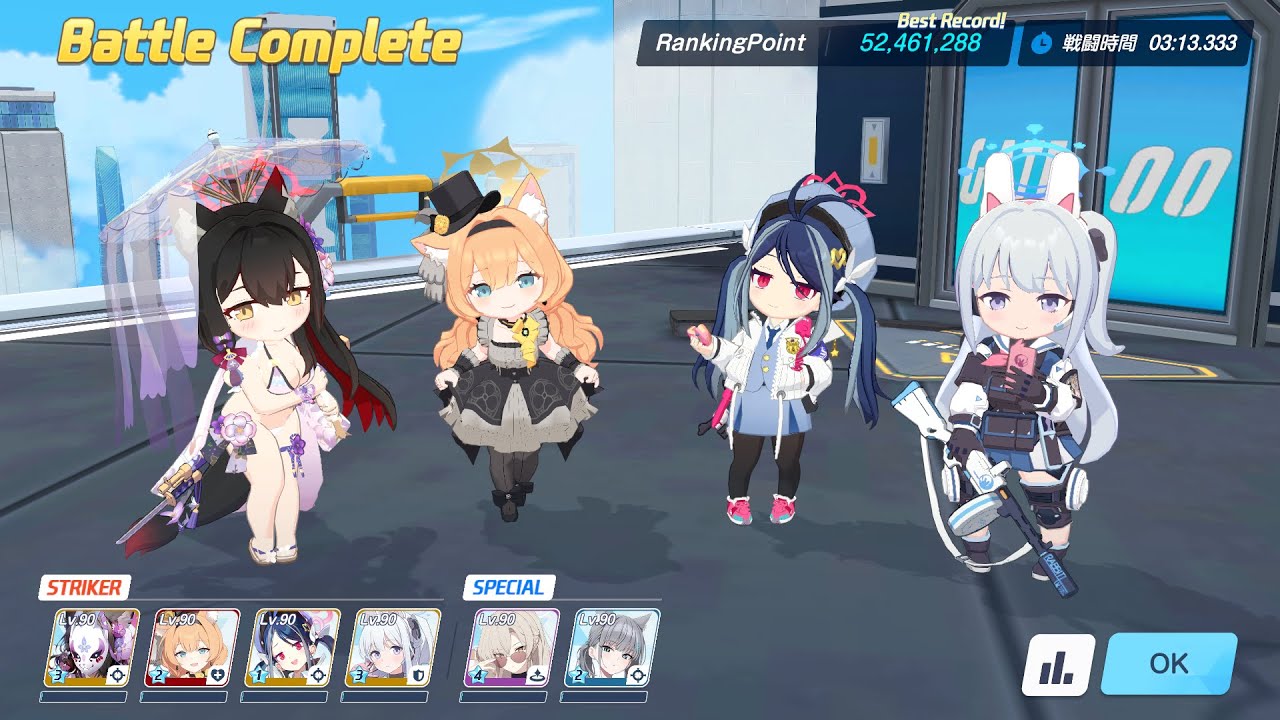 【ブルアカ】市街地戦・ホド Lunatic 3凸 52,461,288Pt【総力戦】
