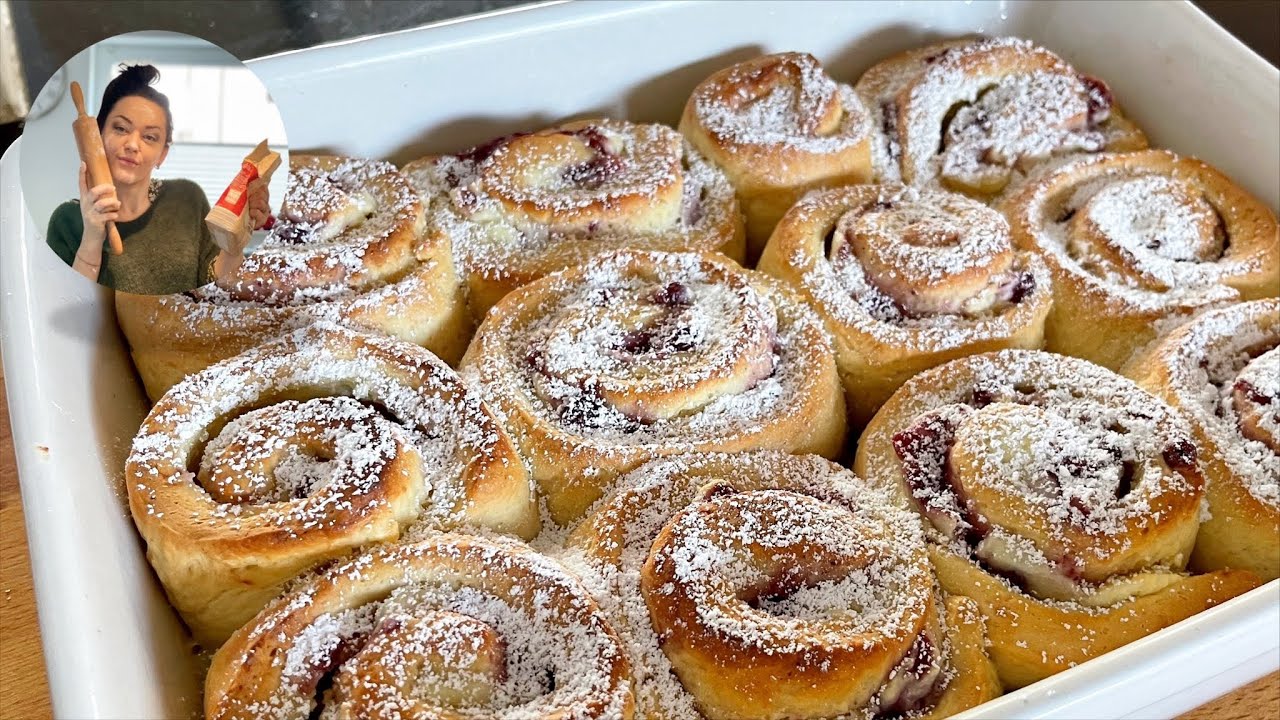 Hefeschnecken mit Marmeladenfüllung / Hefeteig Schnecken gefüllt mit Marmelade