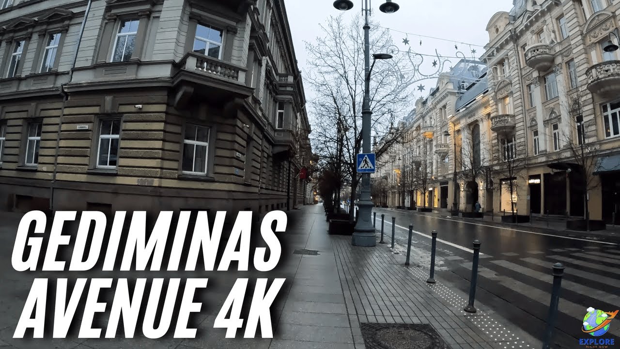 4K POV Walk on Gediminas Avenue | Early December Morning in Vilnius