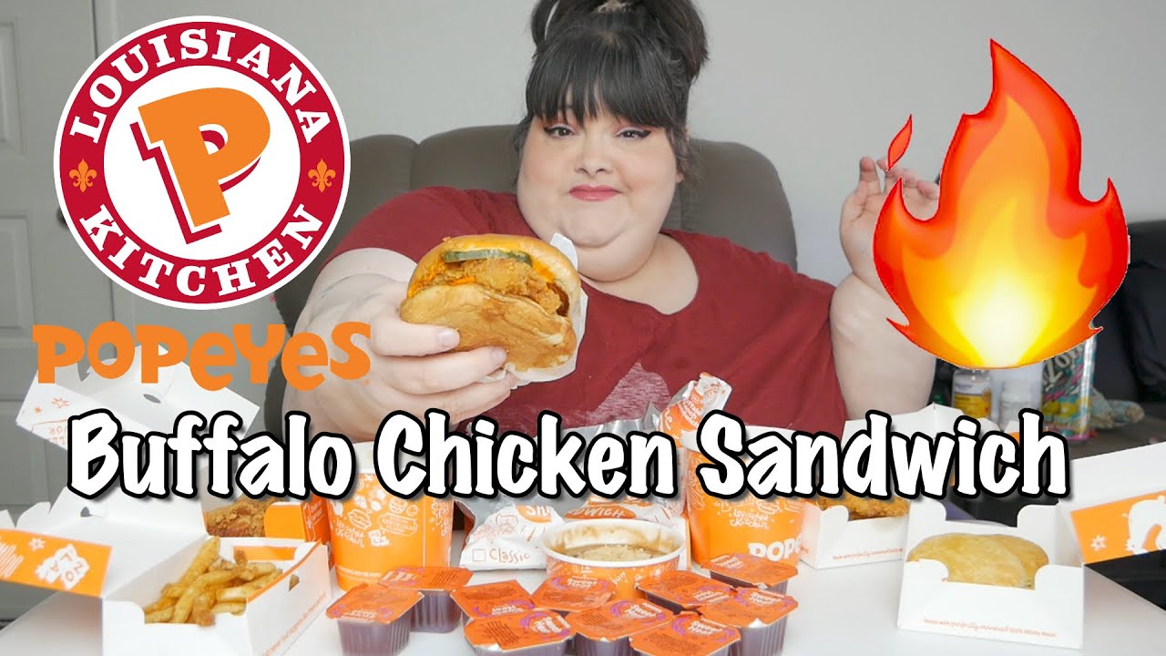 Popeyes Buffalo Chicken Sandwich Mukbang