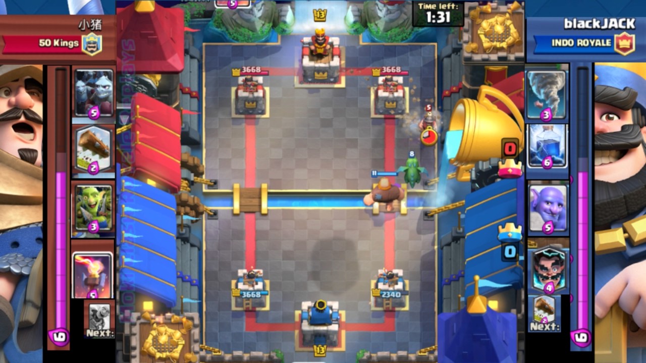 Clash Royale | blackJACK Vs 小猪 | INDO ROYALE - 50 Kings | 13# 21/4/17 Replay