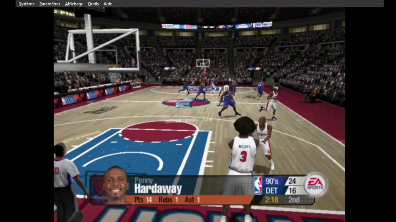 NBA Live 2005 CPU vs CPU – 1990's All Stars vs Detroit Pistons