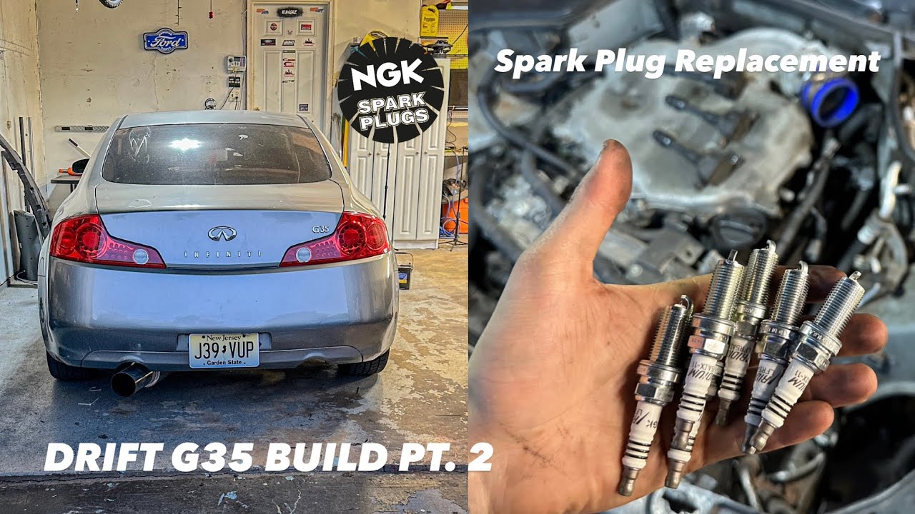 G35 Drift Build (PT. 2) NGK Spark Plug Install/ How To Gap Spark Plugs