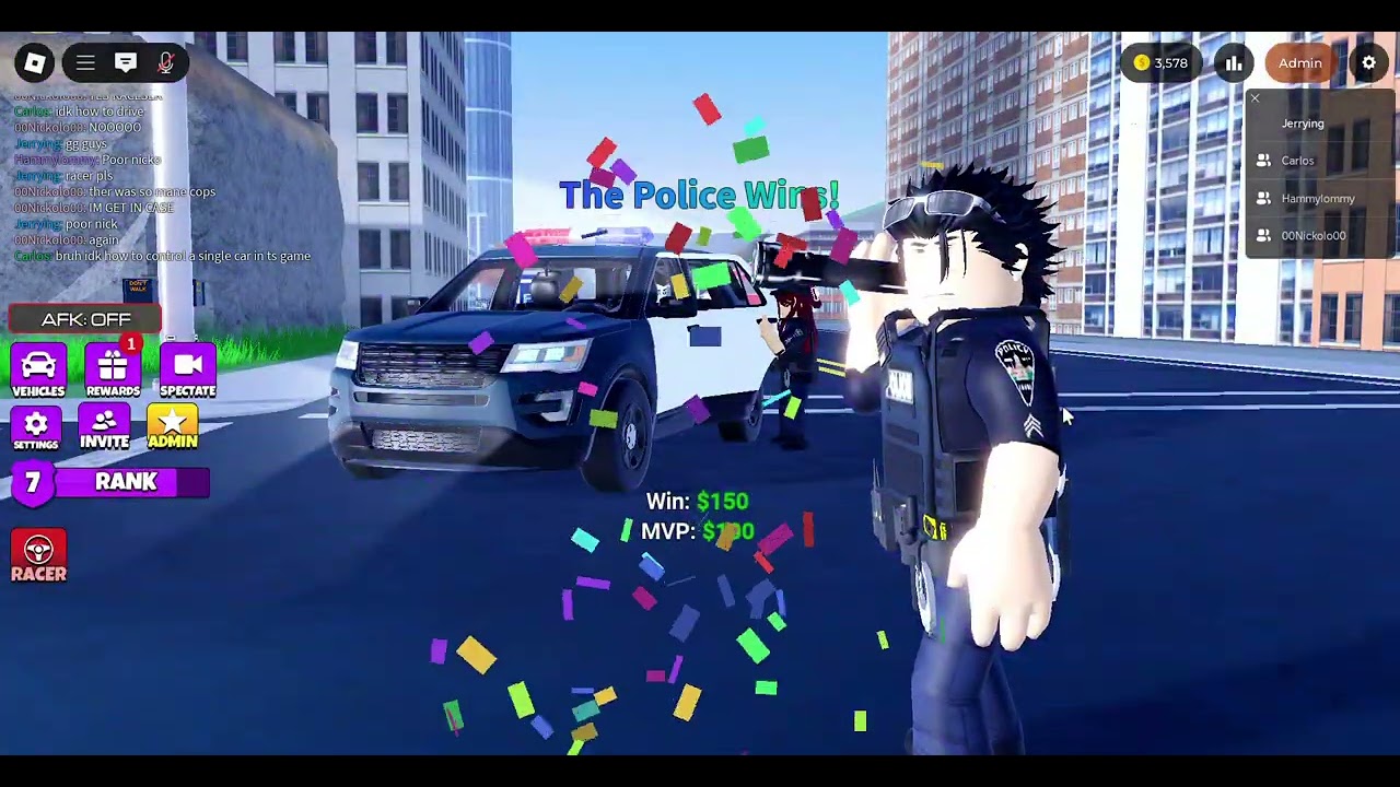 playing with my friends in a police chase lmaoooooo lol