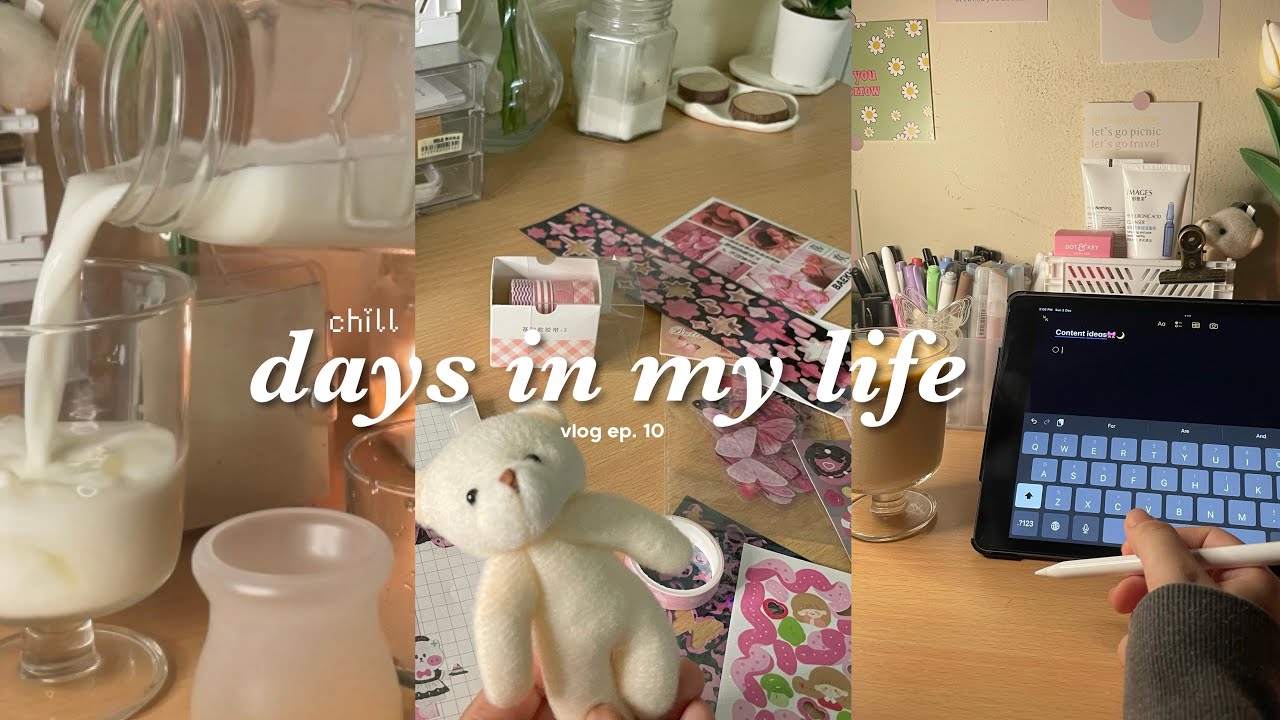 chill days in my life 🎀☁️| home cafe ☕️, grocery shopping 🛒, journaling and more.