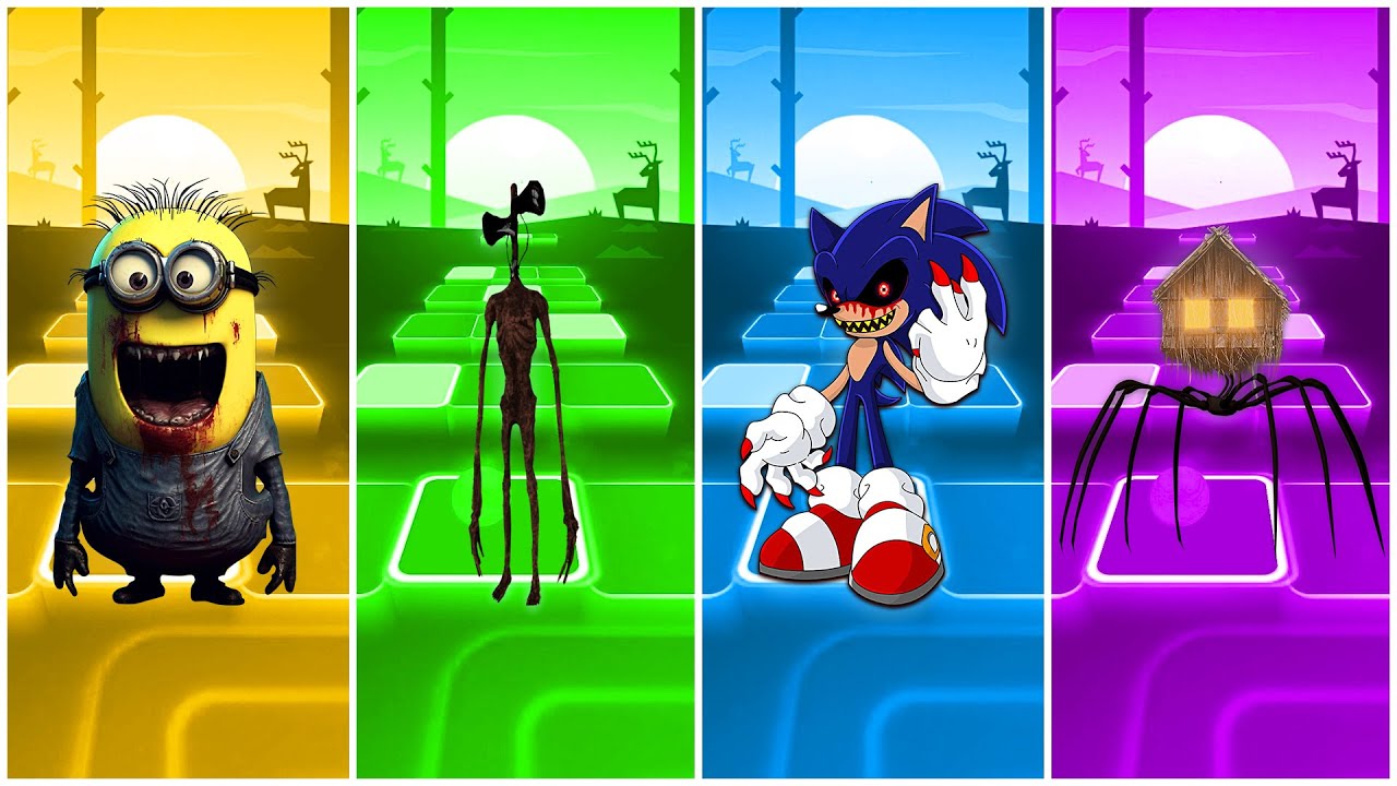 Minion exe 🆚 Siren Head 🆚 Sonic exe 🆚 House Head | Coffin Dance cover!