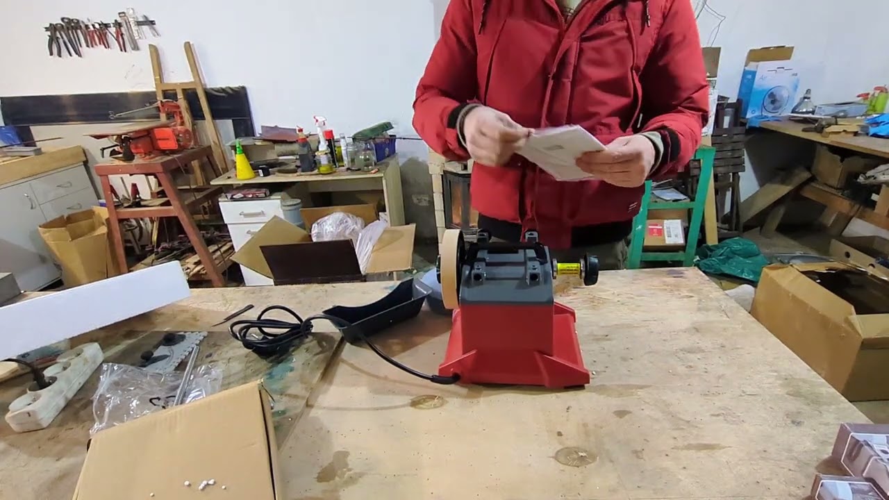 Unboxing szlifierka do pracy na mokro 120W 115/min 230 V Jula Meec tools 026749