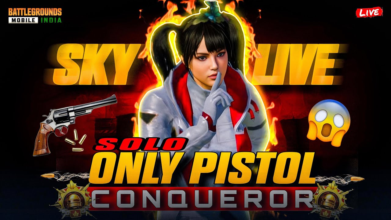 D-2 BGMI SOLO PISTOL CONQUEROR RANK PUSH LIVE | BGMI SOLO RANK PUSH LIVE #bgmi #madanop #skyop