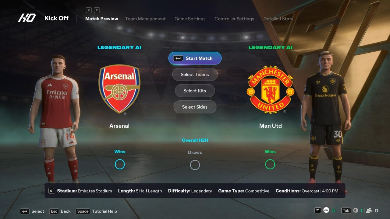 Arsenal vs Manchester United | Premier League | EA FC 26 | Simulation