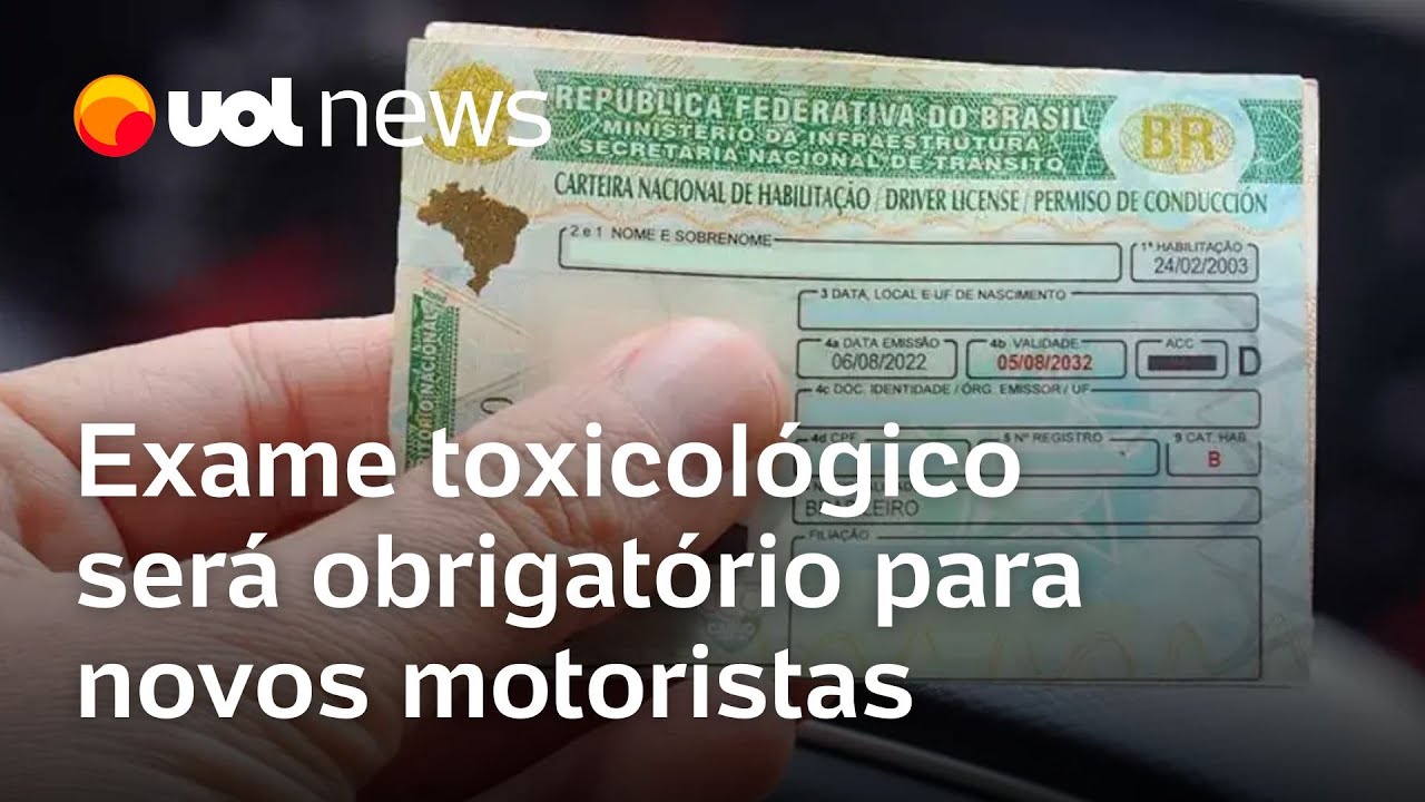 Exame toxicológico obrigatório para tirar CNH: saiba quais substâncias o teste pode detectar