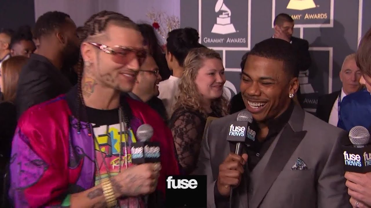 Nelly & Riff Raff on Grammy Red Carpet - Grammy Awards 2013