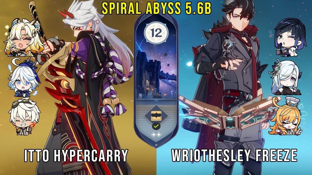C0 Itto Hypercarry and C0 Wriothesley Freeze | Genshin Impact Abyss 5.6B Floor 12 9 Stars