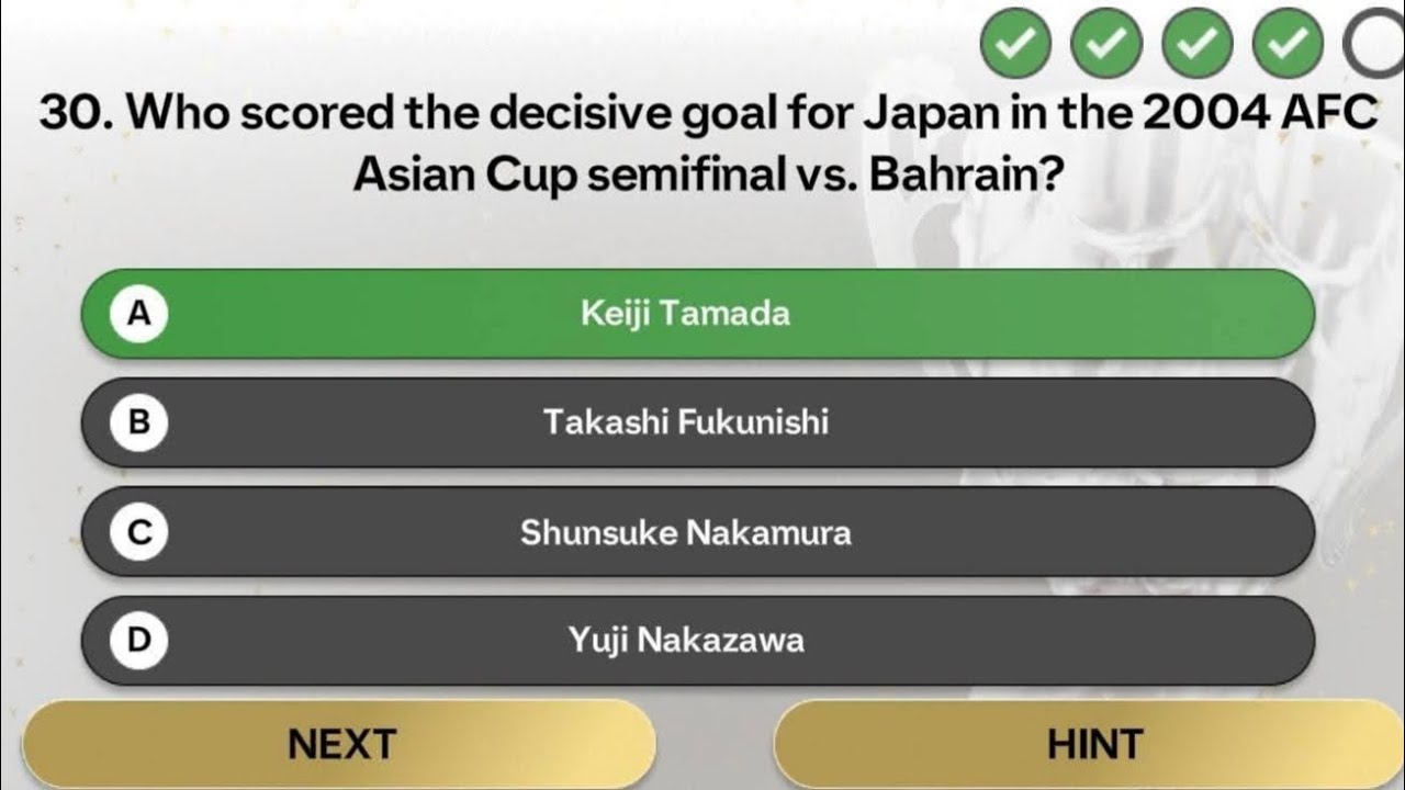 Who scored the decisive goal for Japan in the 2004 AFC Asian Cup semifinal vs. Bahrain?