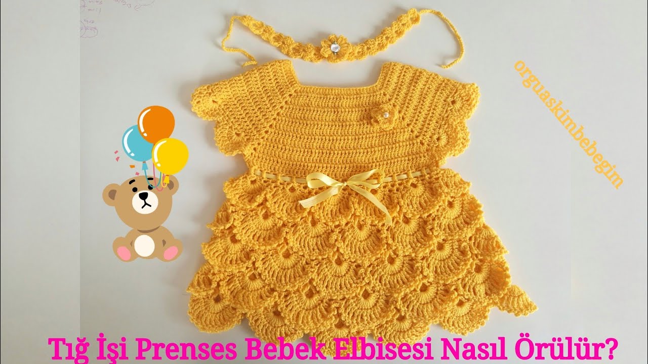Kolay Prenses Bebek Elbisesi (Elbisenin Robasi Beyaz Elbisenin Roba Ölçüsüdür)
