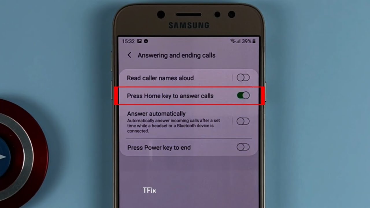 How to Press the Home key to answer a quick call on Samsung J7 Pro Android 9
