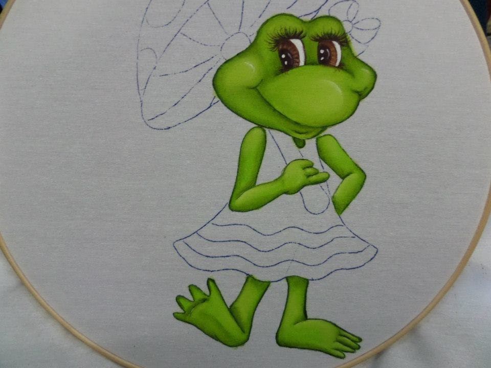 Pintura en Tela - Una Ranita Coqueta Parte   2